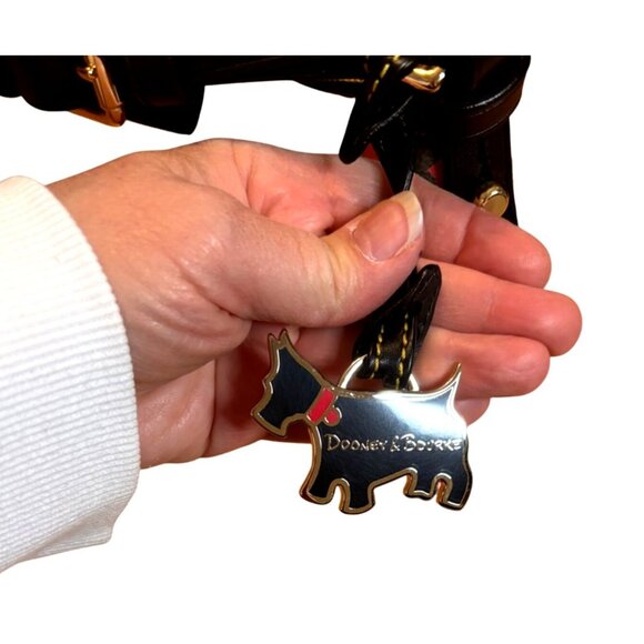 Dooney & Bourke Scottie Dog Bucket Bag Red Black Leather Handbag Plaid Lined - Picture 7 of 12